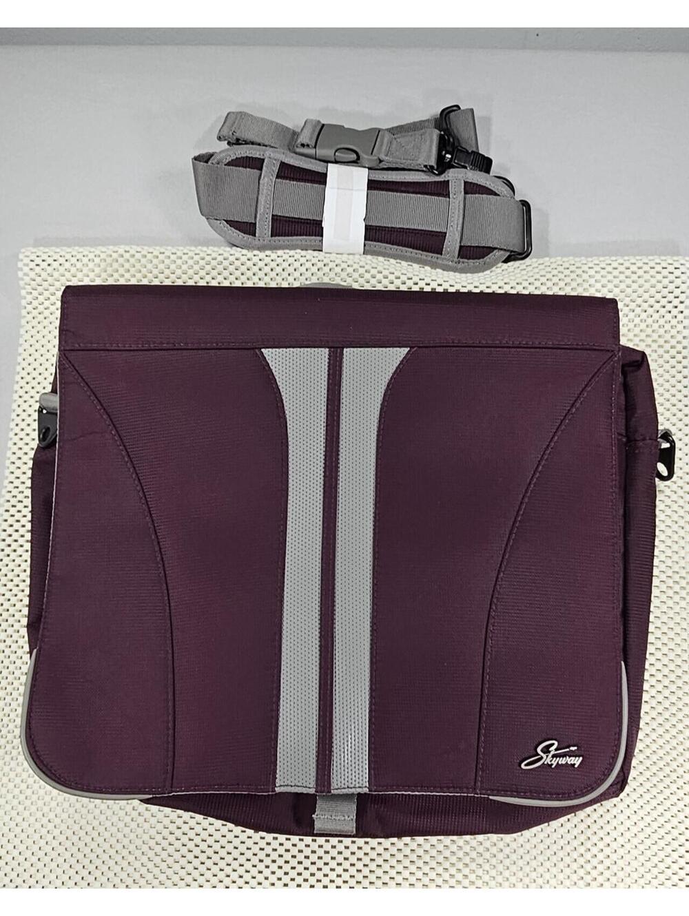 Skyway Eggplant and Gray Messenger Bag